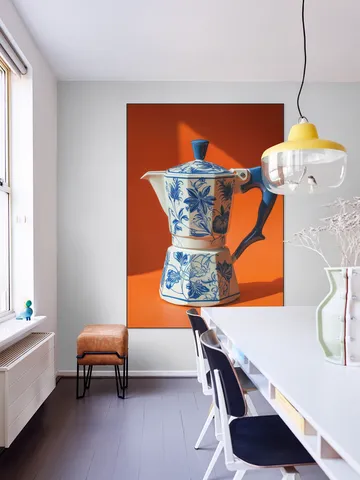 Orange Delft Blue Percolator