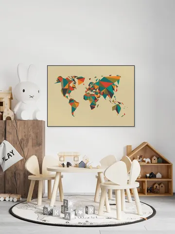 World Map 3D Autumn