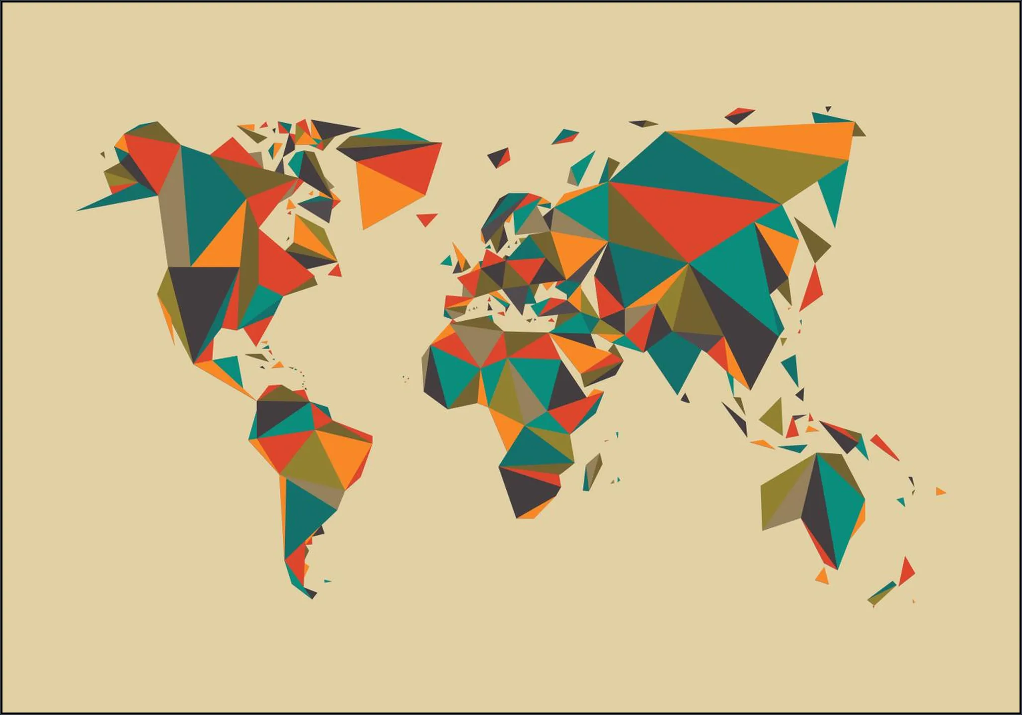 World Map 3D Autumn