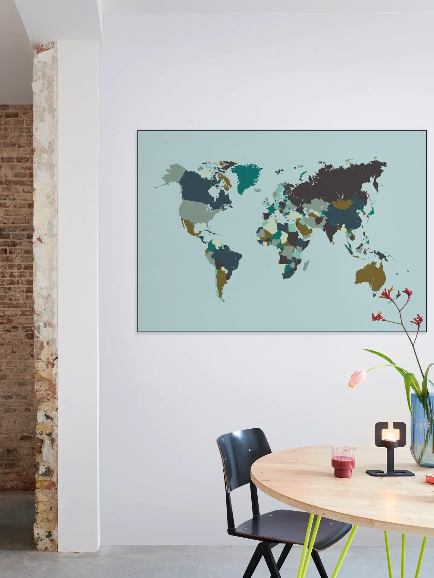 World Map Mosaic Winter