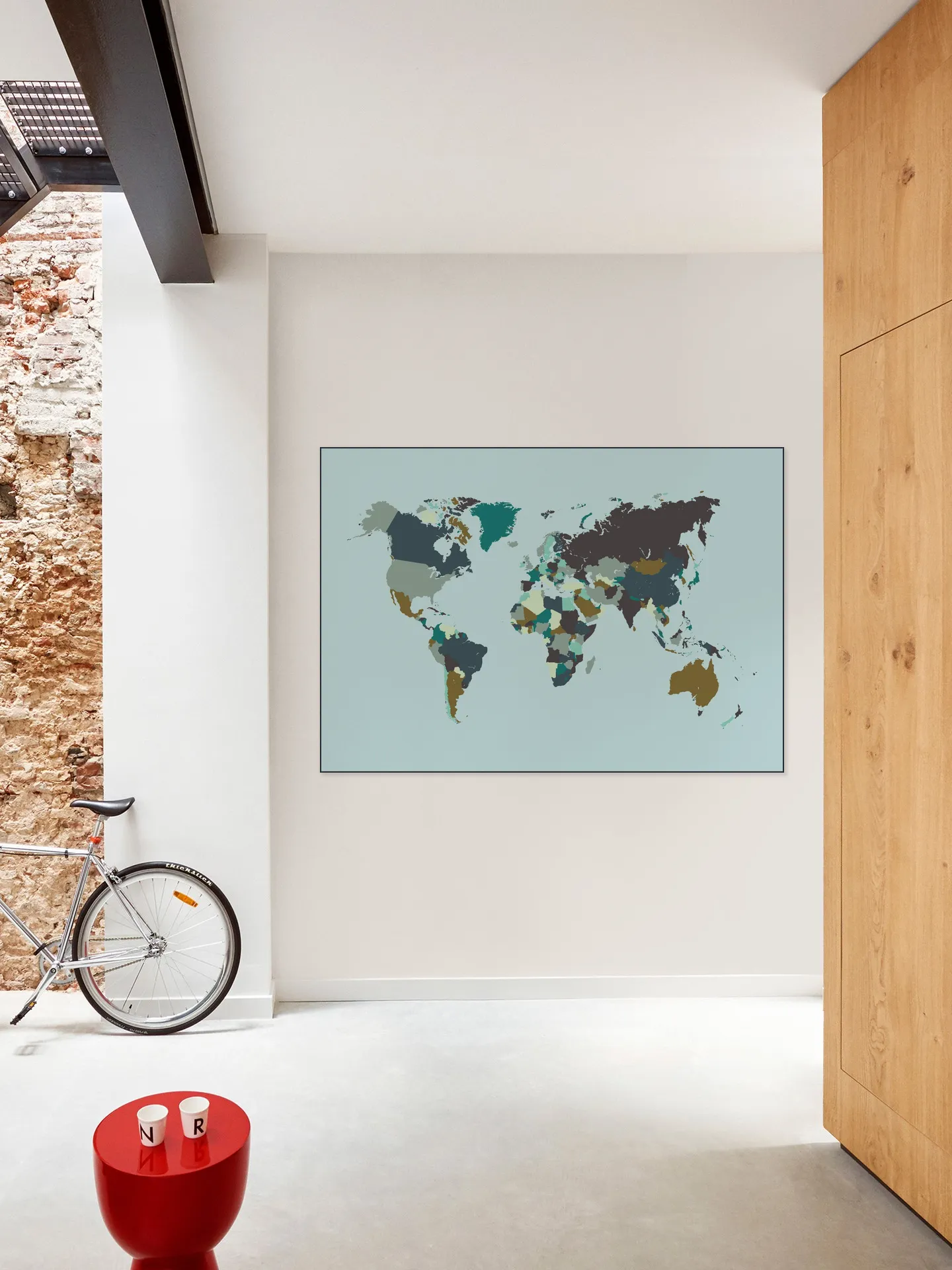 World Map Mosaic Winter