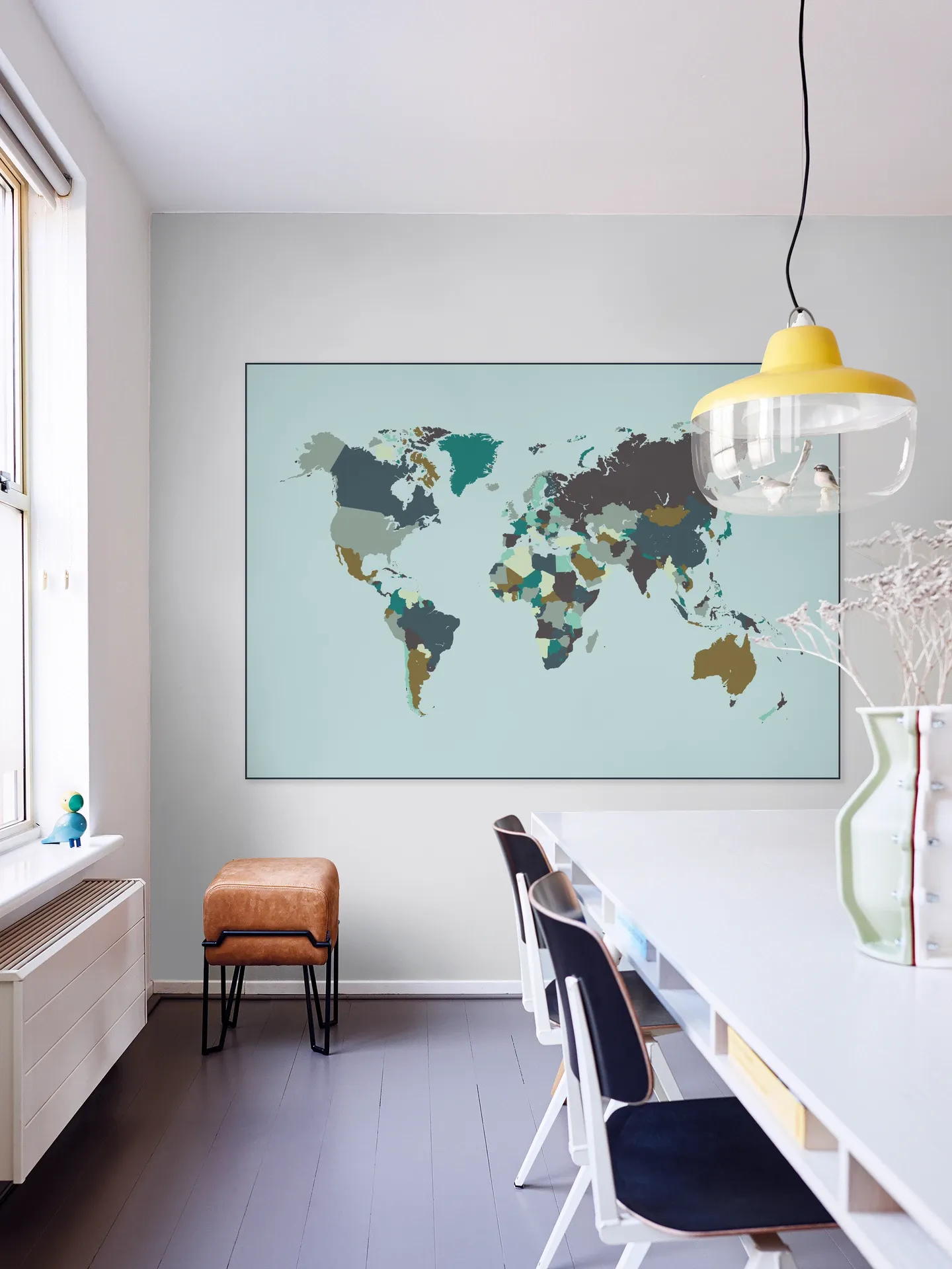 World Map Mosaic Winter