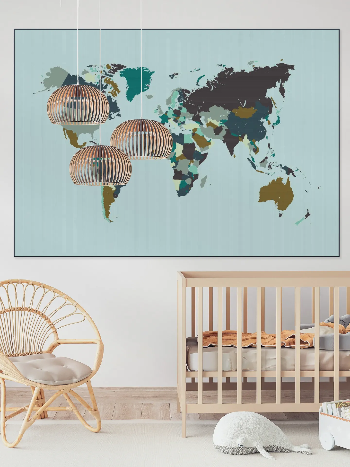 World Map Mosaic Winter