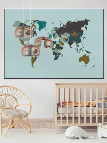 World Map Mosaic Winter
