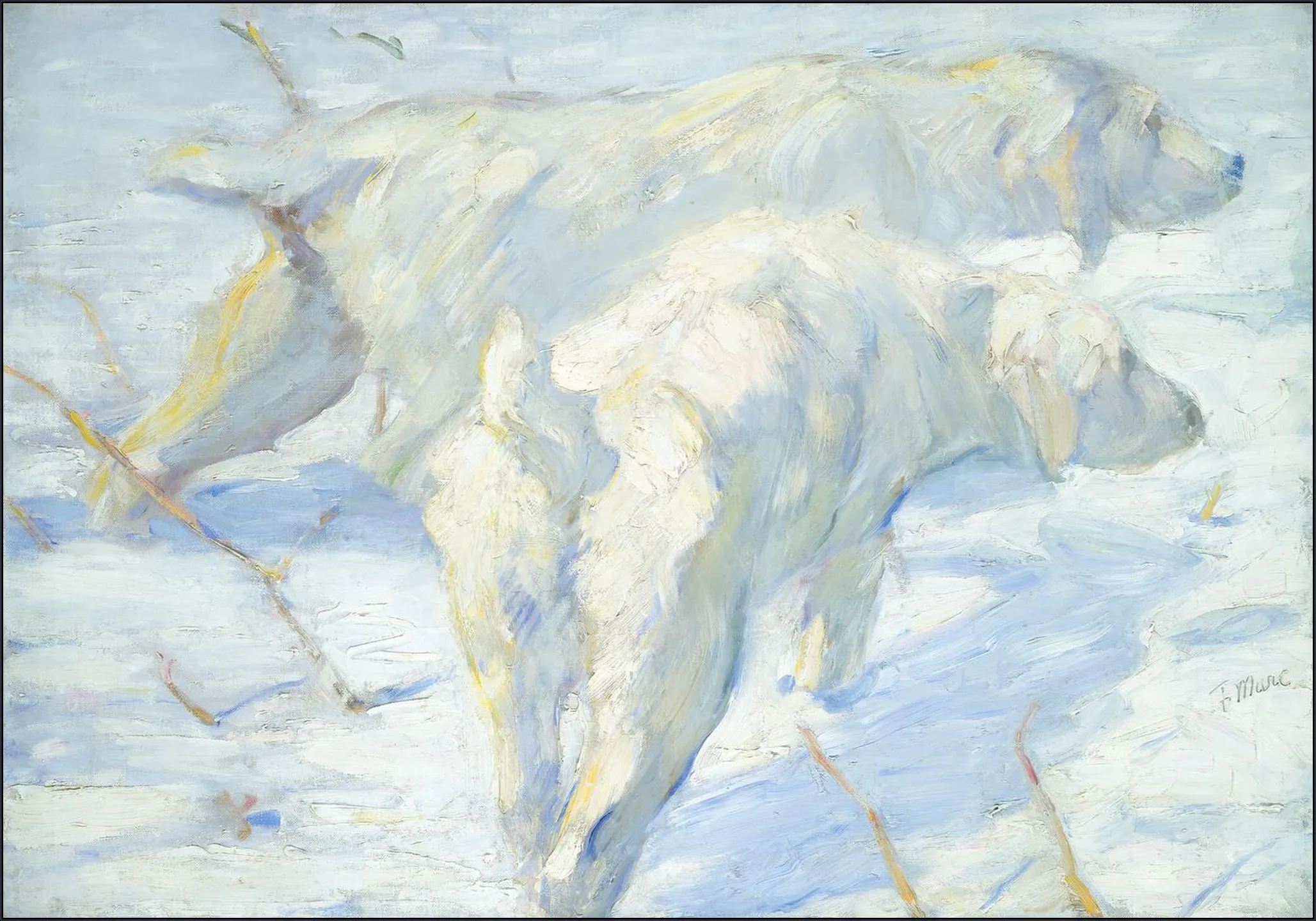 Siberian Dogs in the Snow 1909