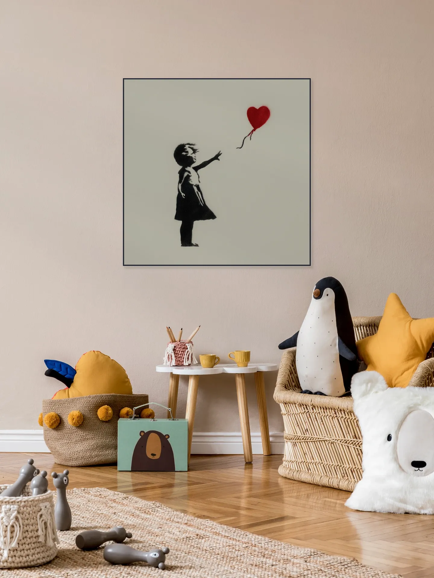 Girl with Balloon green