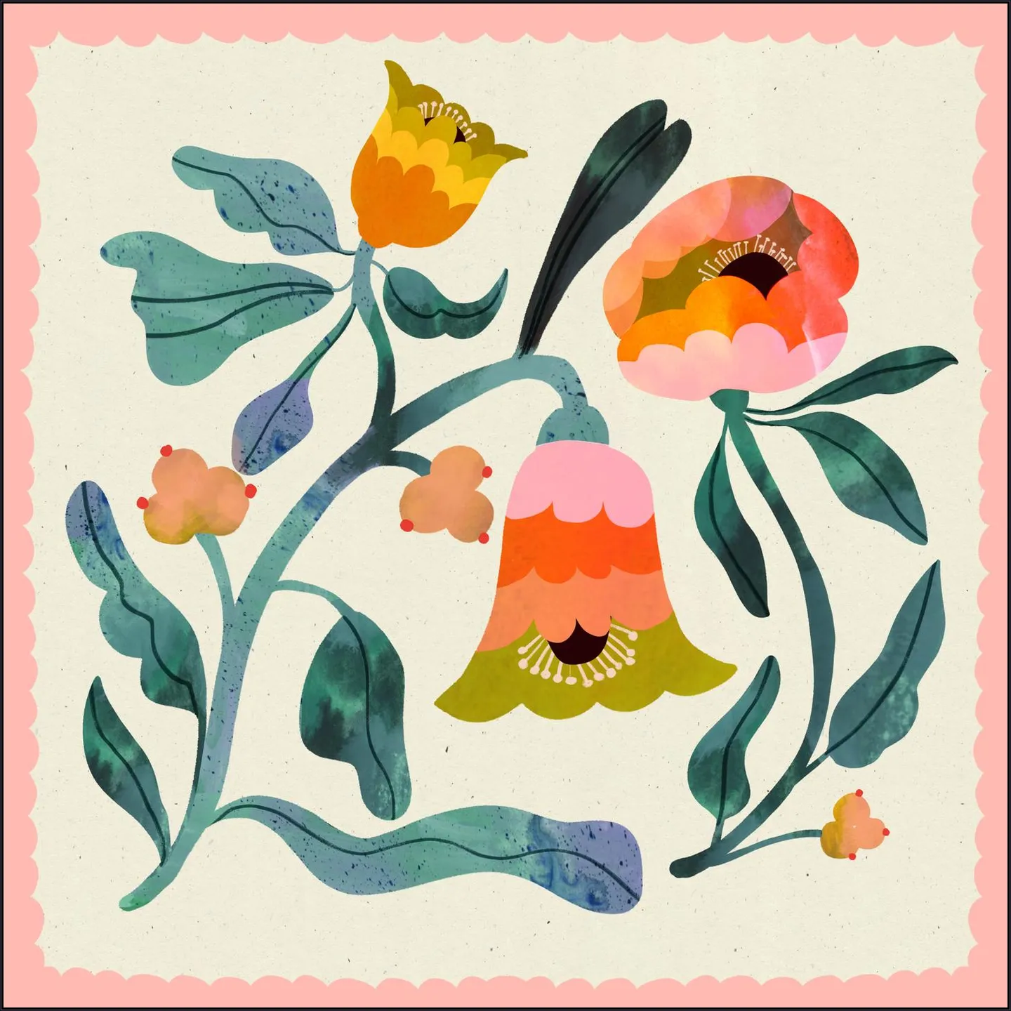 Pastel Peach Flower