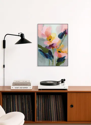 Blush Florals With Midnight Leaves