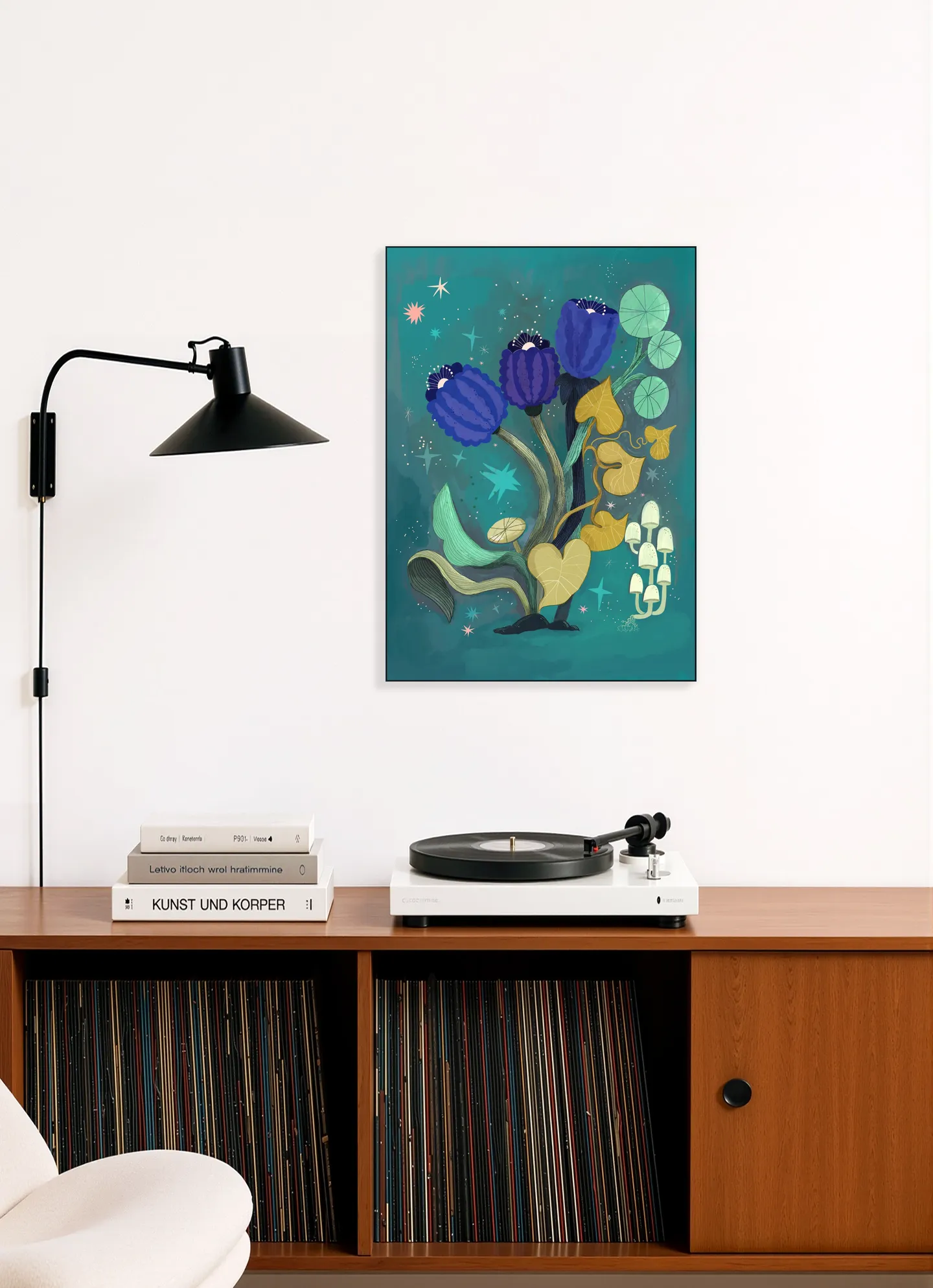 Magic Teal Flower Garden