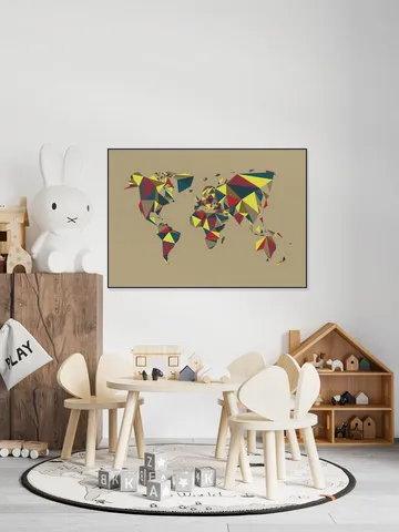 World Map 3D Retro
