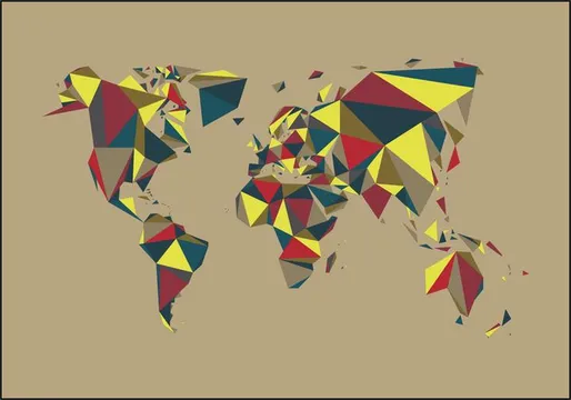 World Map 3D Retro