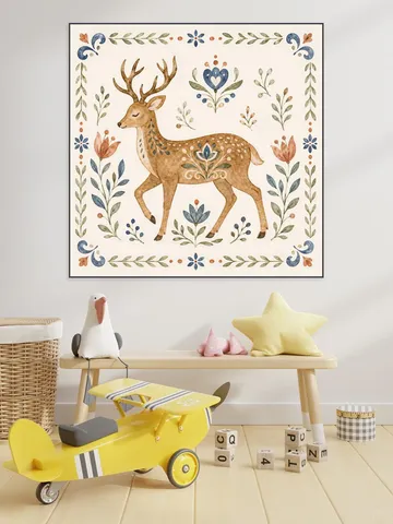 Folk Art - Deer in Watercolor