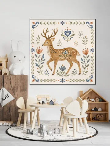 Folk Art - Deer in Watercolor