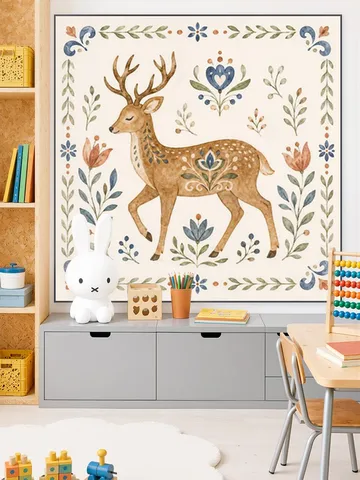 Folk Art - Deer in Watercolor