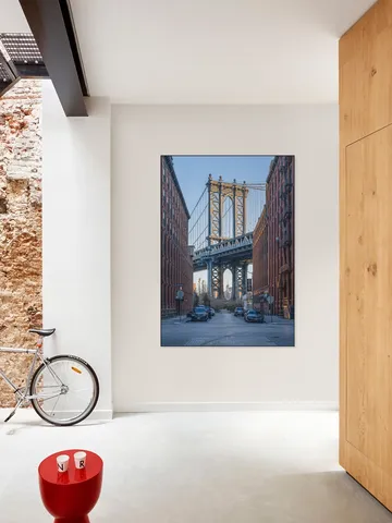 Manhattan Bridge at sunrise, Brooklyn, New York City, USA