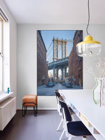 Manhattan Bridge at sunrise, Brooklyn, New York City, USA