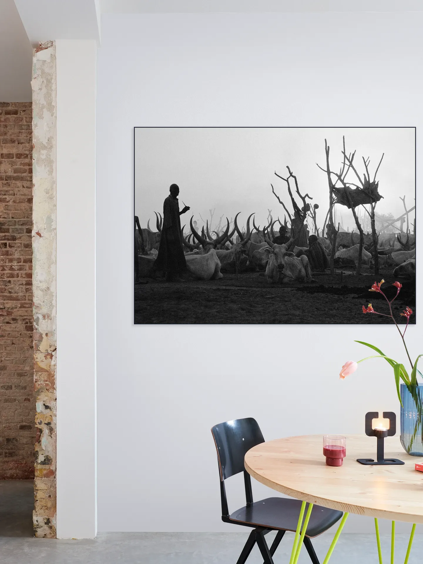 Dinka Cows at Sunset
