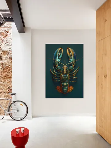 Green Petrol Lobster with Metallic Oil Effect