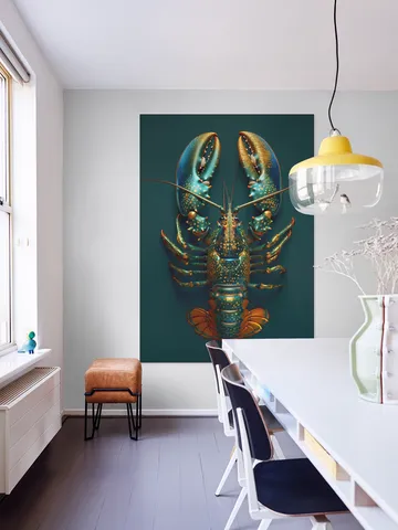 Green Petrol Lobster with Metallic Oil Effect