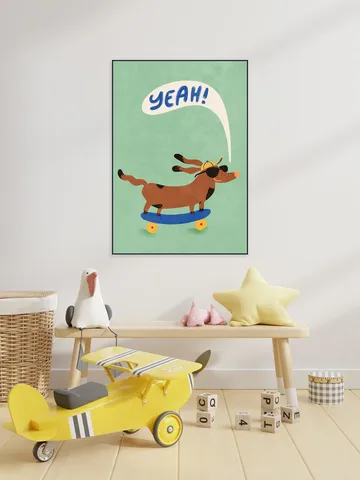 Cool Dog On Skateboard