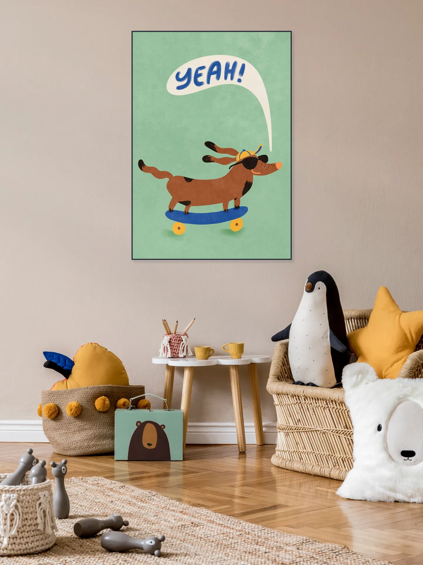 Cool Dog On Skateboard