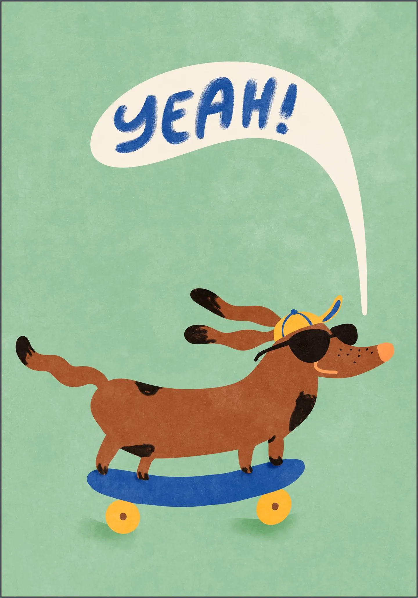 Cool Dog On Skateboard