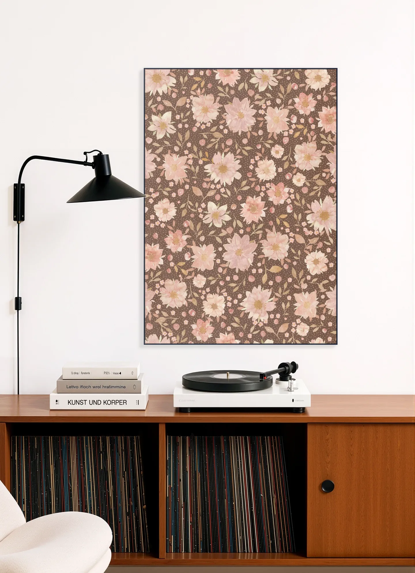 Boho Watercolour Flowers Retro Terracotta
