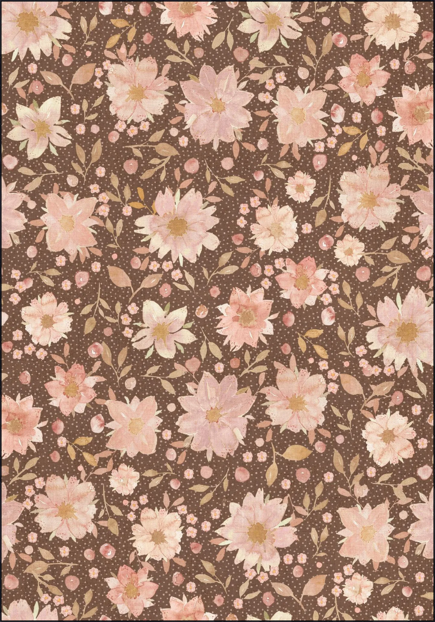 Boho Watercolour Flowers Retro Terracotta