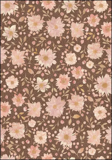 Boho Watercolour Flowers Retro Terracotta