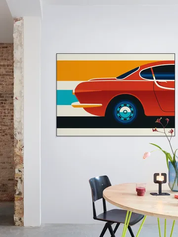 Red Vintage Sports Car Back