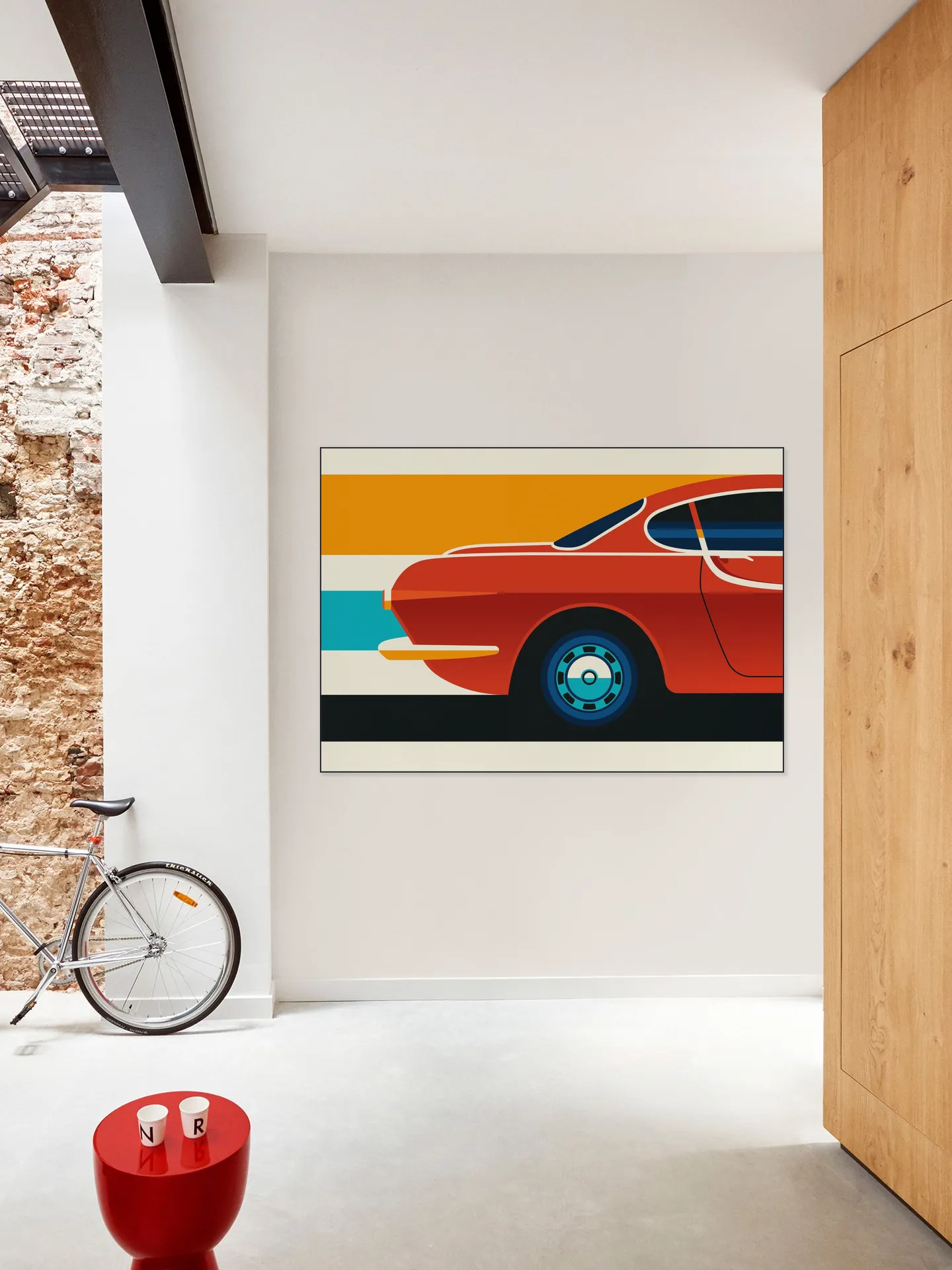 Red Vintage Sports Car Back