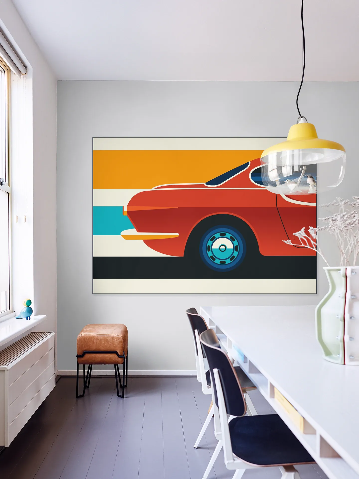 Red Vintage Sports Car Back
