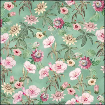 Tropical Vintage Passiflora and Hibiscus