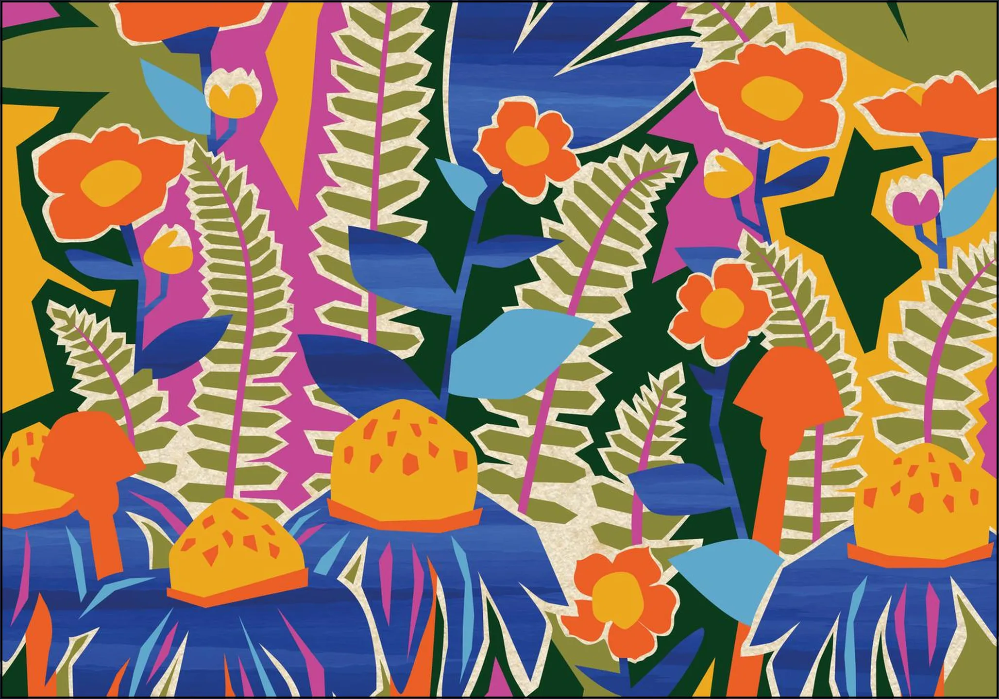 Ferns And Wildflowers 