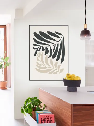Modern Fern in Beige and Black