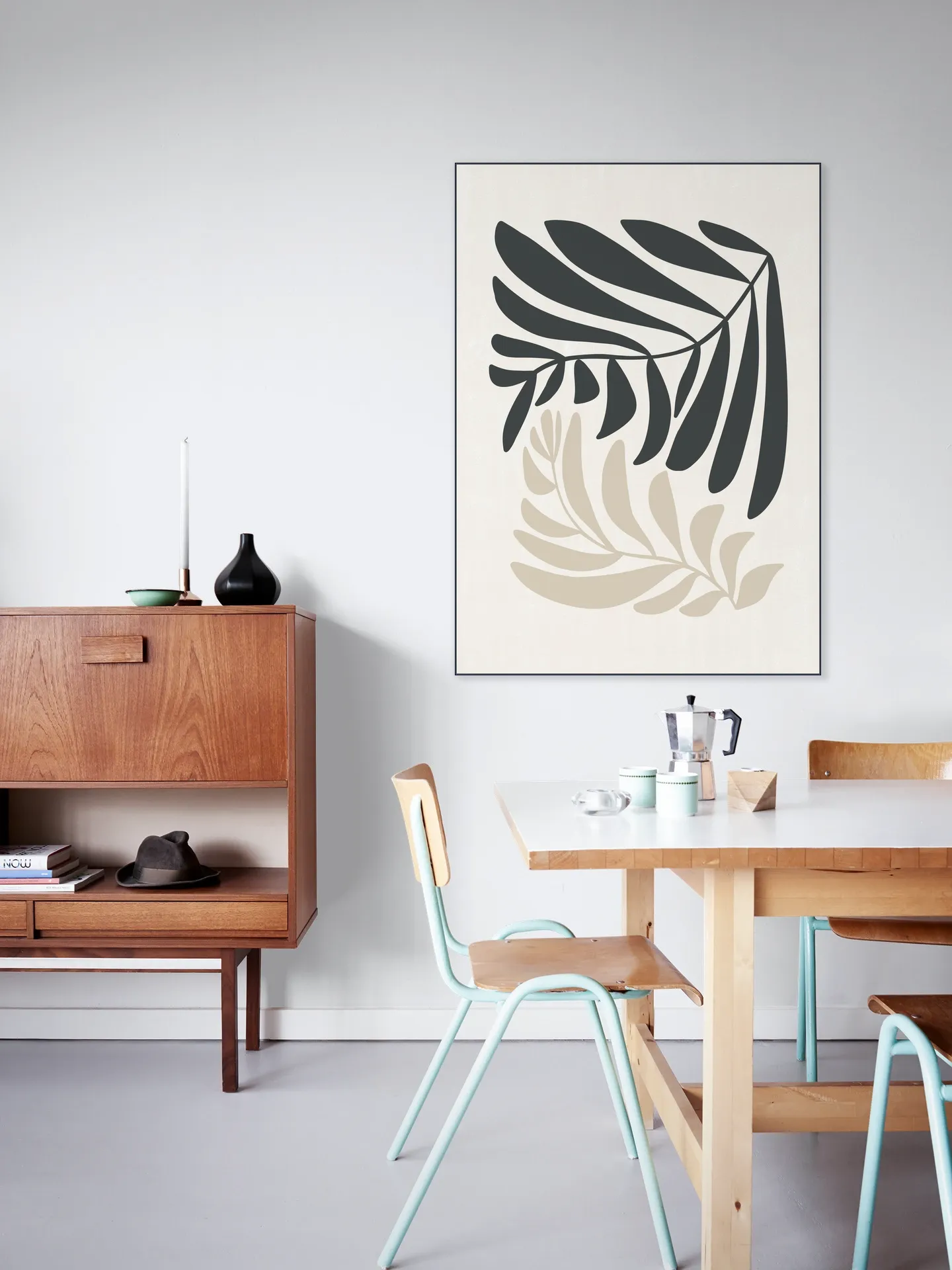 Modern Fern in Beige and Black
