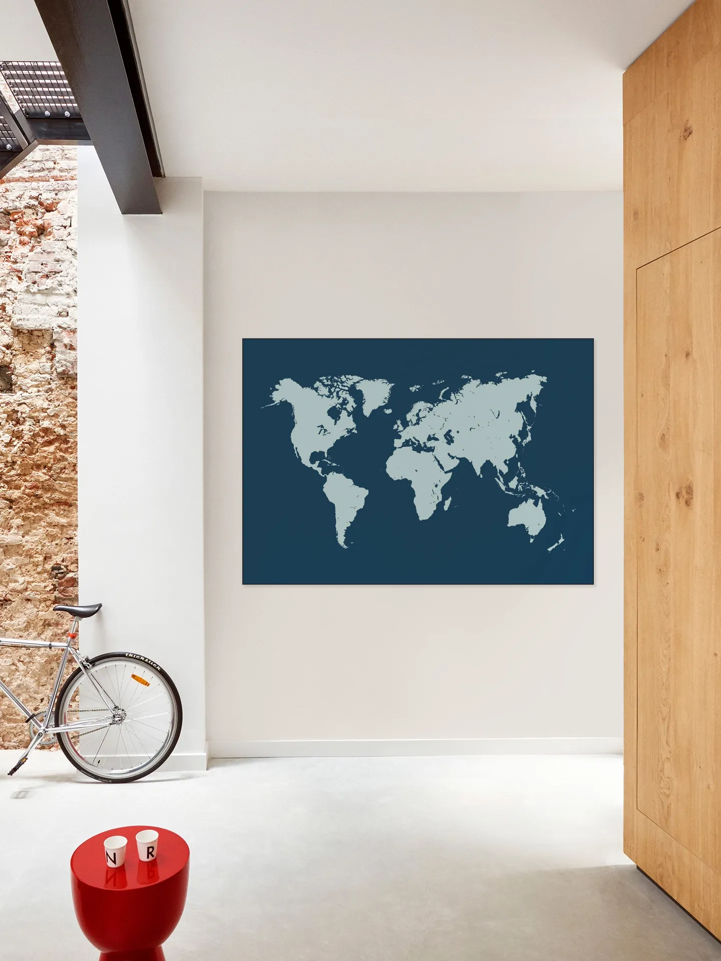 World Map navy