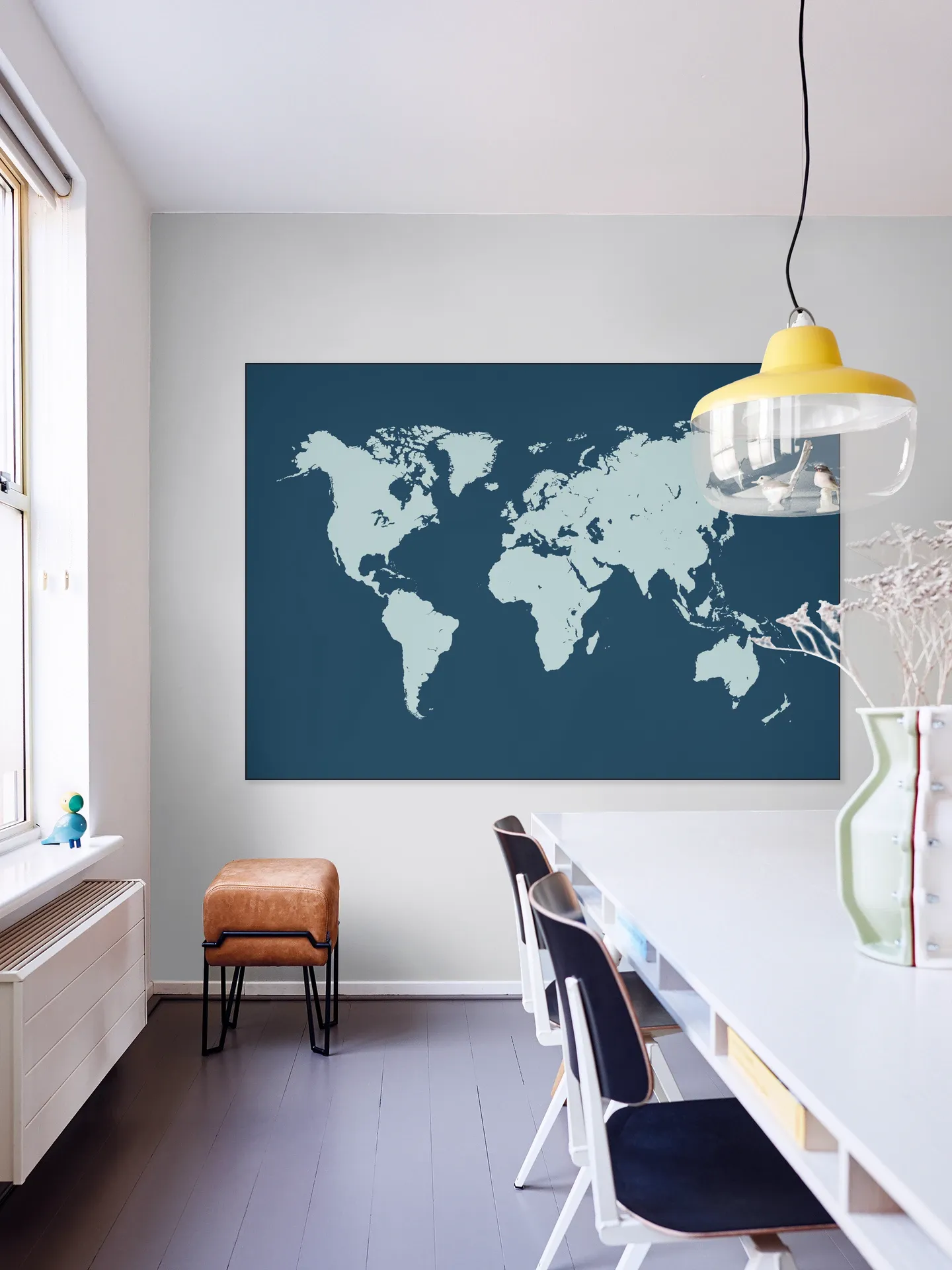 World Map navy