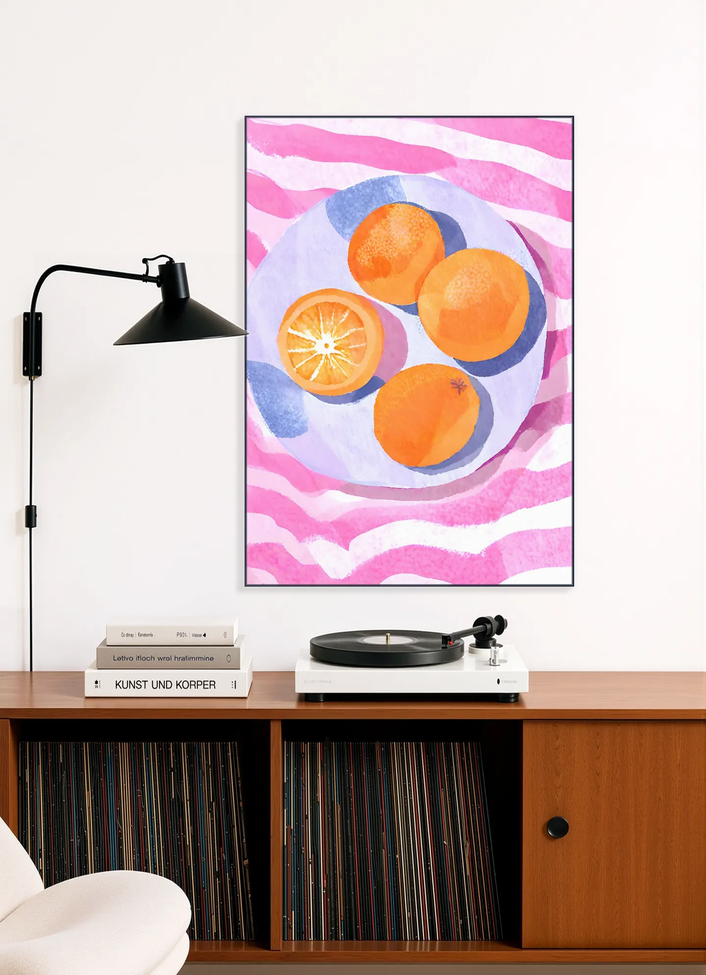 Orangen auf Teller 