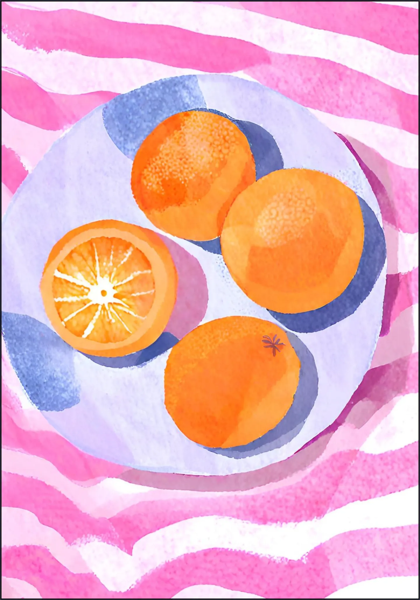 Orangen auf Teller 