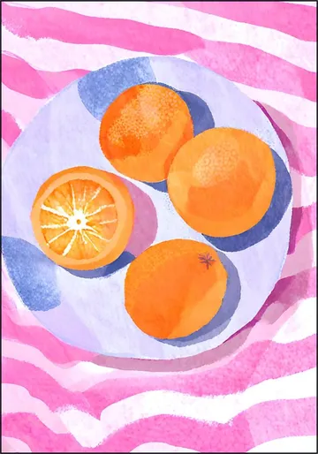 Orangen auf Teller 