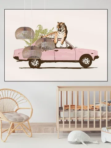Tiger on Car
