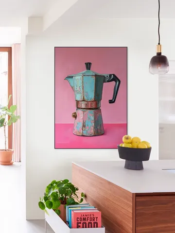 Vintage Coffee Percolator - Magenta and Turqoise