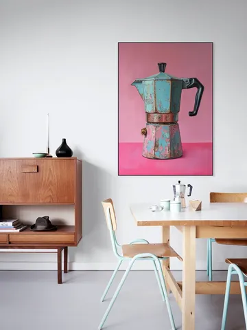 Vintage Coffee Percolator - Magenta and Turqoise