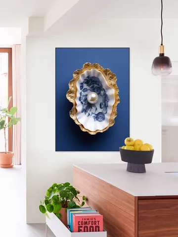 Delft Blue Oyster with Gold