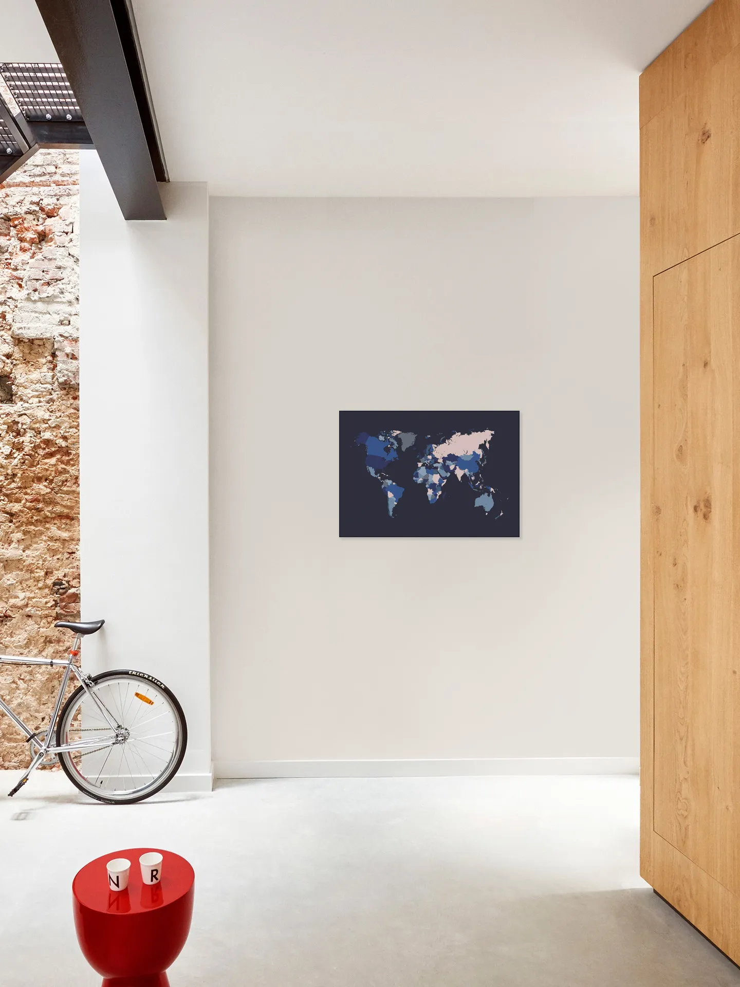 World Map Mosaic Navy