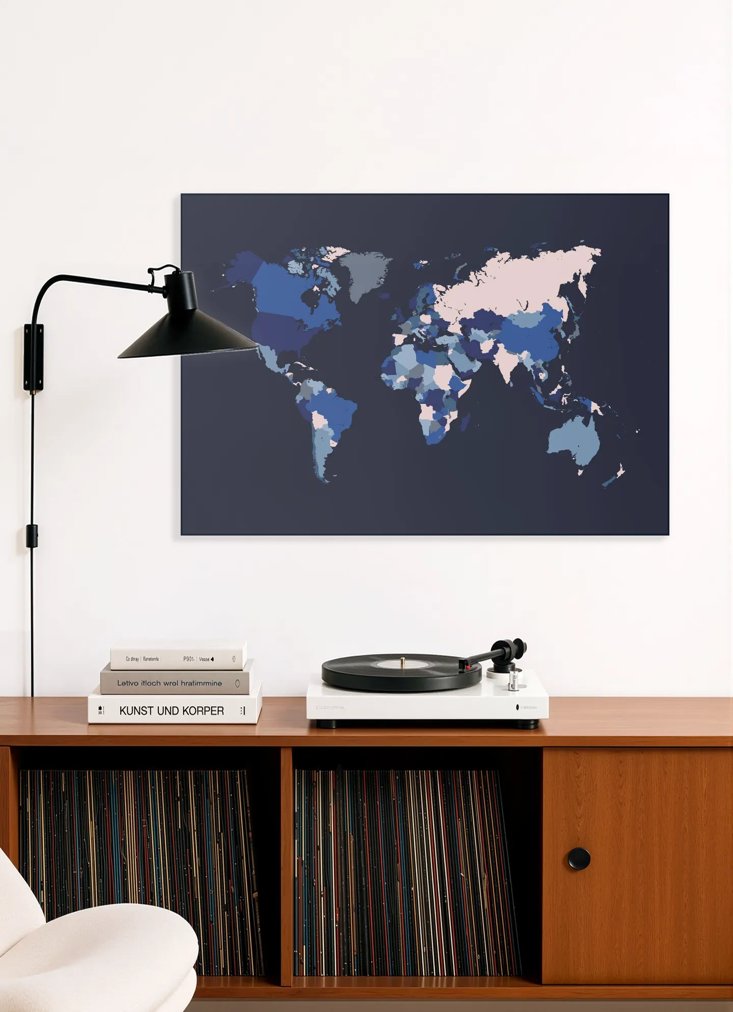 World Map Mosaic Navy
