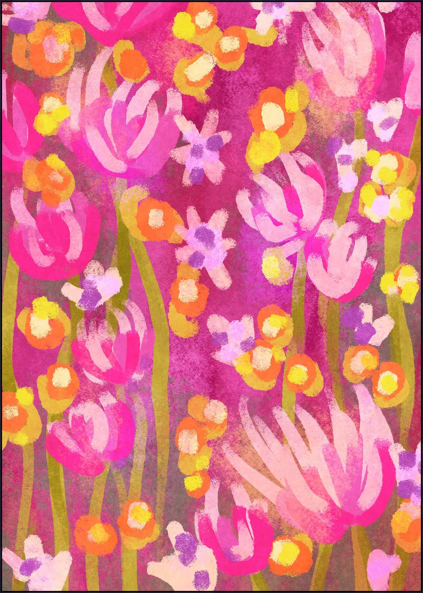 Heartwarming Abstract Flower Garden