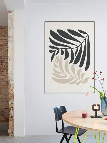 Modern Fern in Beige and Black