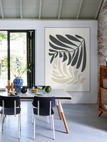 Modern Fern in Beige and Black